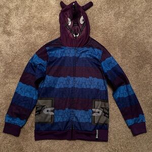 Vibrant Purple and Blue Kids Fortnite Graphic Hoodie